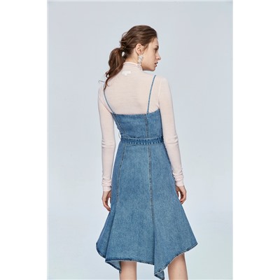 Vestido vaquero asimétrico Azul