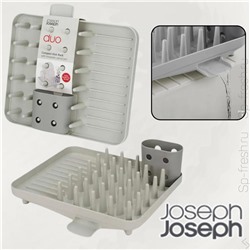 JosephJoseph  Abtropfgestell "Duo" in Grau - (B)31,5 x (H)33,5 x (T)8,7 cm