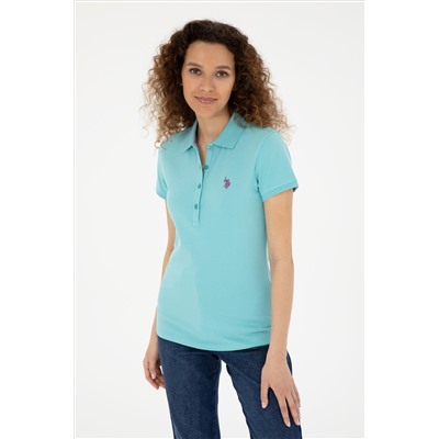 Kadın Mint Basic Polo Yaka Tişört