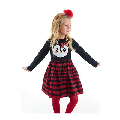 Denokids Süslü Penguen Kız Çocuk Elbise CFF-22K1-005