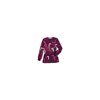 UA Sassy Square Wine Print Scrub Jacket