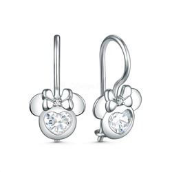 Серьги детские из серебра с фианитами родированные - Мышки S2180571010 р