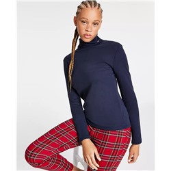 Tommy Hilfiger Women's Long Sleeve Cotton Turtleneck Top