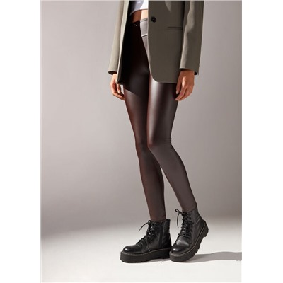Leggings mit Leder-Effekt