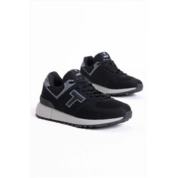 Tonny Black Unisex Siyah Kaymaz Eva Taban Süet Sneaker AT1903-0