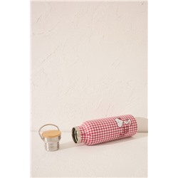 Botella Snoopy cuadros vichy rojo