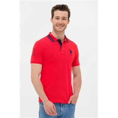 Erkek Kırmızı Basic Polo Yaka Tişört