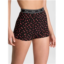 Logo Cotton Shimmer High-Waist Boyshort Panty