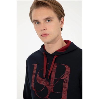 Erkek Lacivert Kapüşonlu Sweatshirt