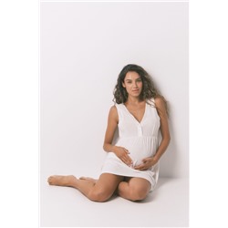 Camisón midi "maternity" clásico marfil