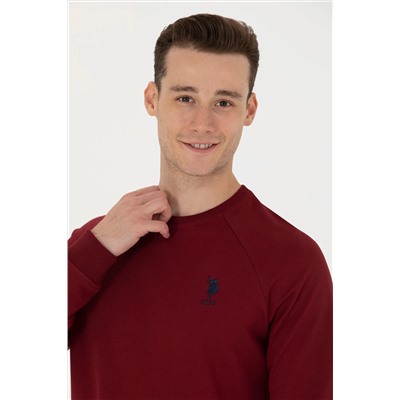 Erkek Bordo Basic Sweatshirt