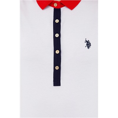 Kadın Beyaz Basic Polo Yaka Tişört
