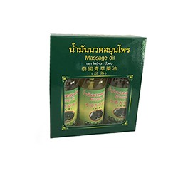 Лечебное массажное масло с травами (набор из 3 флаконов по 50 мл) / Thai Herbal Green Oil Pho Set 3pcs*50ml