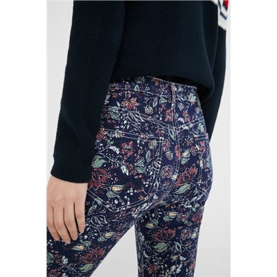 Pantalon skinny tobillero flores