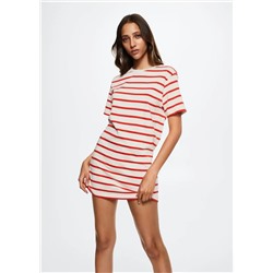 Vestido algodón rayas -  Mujer | MANGO OUTLET España