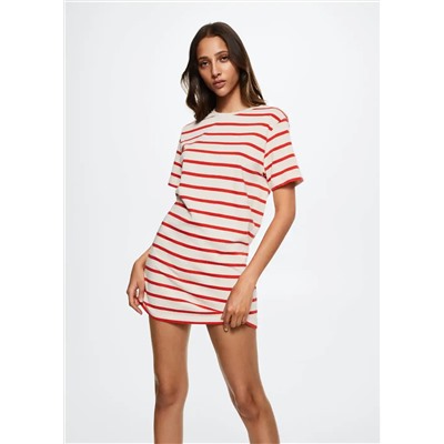 Vestido algodón rayas -  Mujer | MANGO OUTLET España