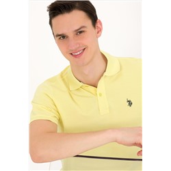 Erkek Açık Sarı Basic Polo Yaka Tişört