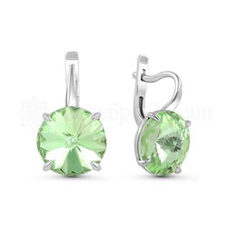 Серьги из серебра с кристаллами Swarovski родированные 925 пробы с-002-238