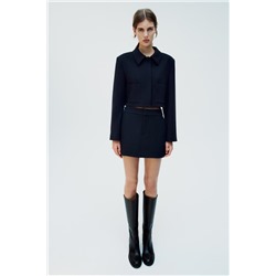 SHORT BLAZER WITH SHIRT COLLAR