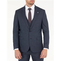 Lacivert Yelekli Slim Fit Takım Elbise