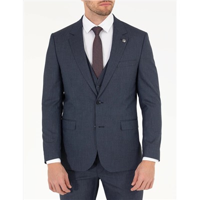 Lacivert Yelekli Slim Fit Takım Elbise