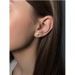 Серьги-пусеты из серебра родированные - Сердечки 925 пробы С-3925р