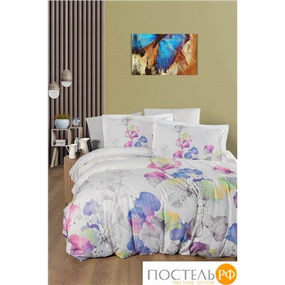 Постельное белье Карвен Stripe Satin с цветным принтом 1.5 спальное N249 -SB010(4пр.)