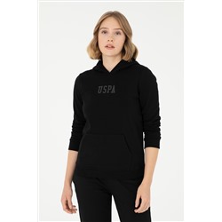 Kadın Siyah Basic Kapüşonlu Sweatshirt