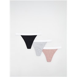 Tangaslips mit hohem Baumwollanteil, 3er-Pack