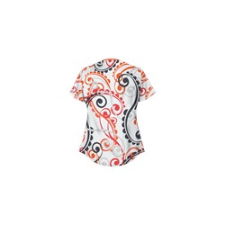UA Cartwheels White Snap Front Print Scrub Top