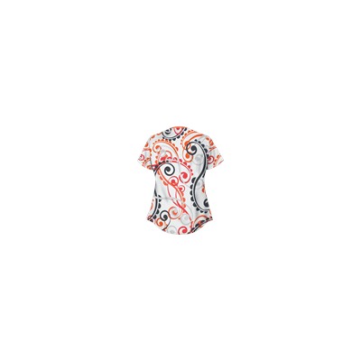 UA Cartwheels White Snap Front Print Scrub Top