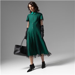 Платье-рубашка с накидкой из сетки, Стильное самообладание (2 в 1)