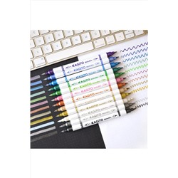 kagito Metalik Çift Uçlu Brush Pen Seti 12li MR-9