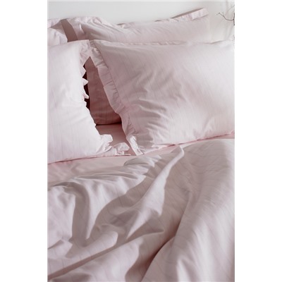 Julien King Size %100 Pamuk Fırfırlı Nevresim Takımı - Pudra
