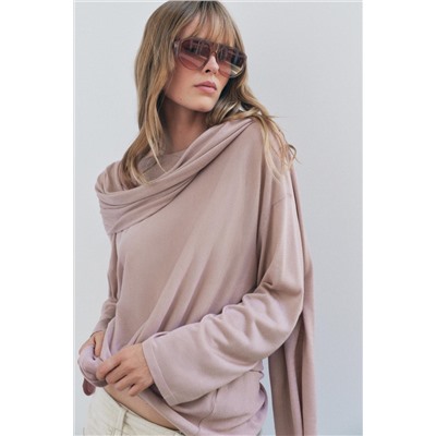 KNIT SWEATER WITH SCARF