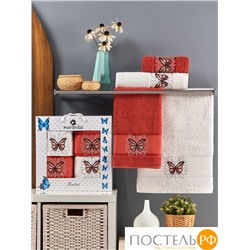 11853 Комп. Пол. MERZUKA махр. в короб. (50*90/2)(70*140/2) 4 шт. KONTES терракотовый