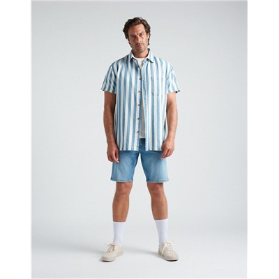 Slim Fit Denim Shorts, Men, Light Blue