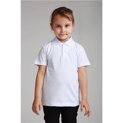 Dragora Çocuk Beyaz Polo Yaka Okul Penye T-shirt PT777