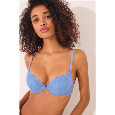 Sujetador push up GORGEOUS relleno encaje azul