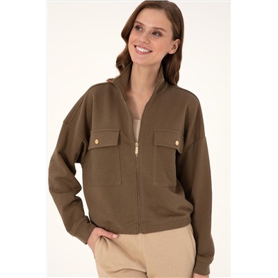 Kadın Haki Sweatshirt