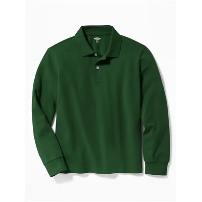 Uniform Built-In Flex Long-Sleeve Pique Polo for Boys