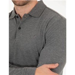 Antrasit Melanj Slim Fit Basic Sweatshirt
