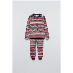 AGES 6-14/ GREEK KEY FLEECE PYJAMAS
