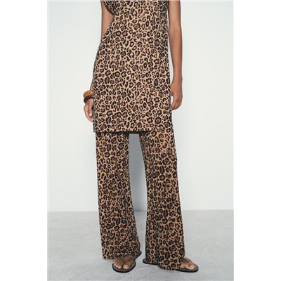 ANIMAL PRINT LONG KNIT TOP