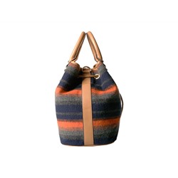 Hannah Drawstring Tote - Bold Stripe Wool