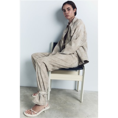LACE-UP LEATHER SANDALS WITH STRAPS