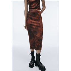 ANTIQUE FINISH KNIT PENCIL SKIRT