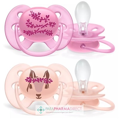 Avent Sucettes Ultra Soft 6-18 mois Branches & Lapin x2