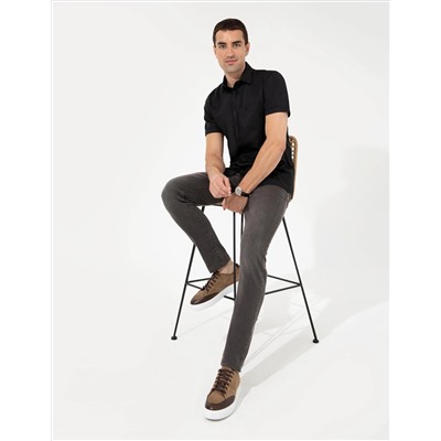 Siyah Regular Fit Kısa Kollu Gömlek