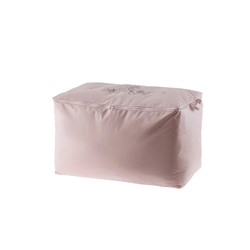 Çiçek Desen Baskılı Hurç - Pudra - 64x41x35 cm